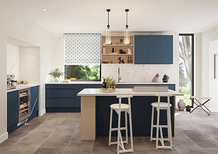 Huaraz Velvet, Cool Blue - Twist&Fit Roman Blind - Image 8